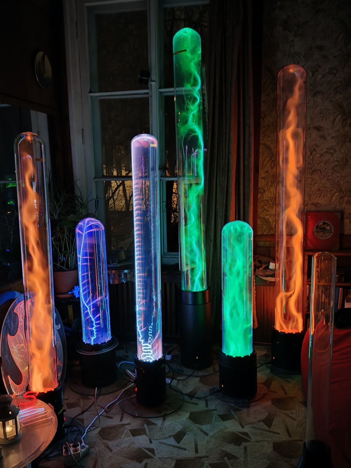 Private collection of plasma tubes at home